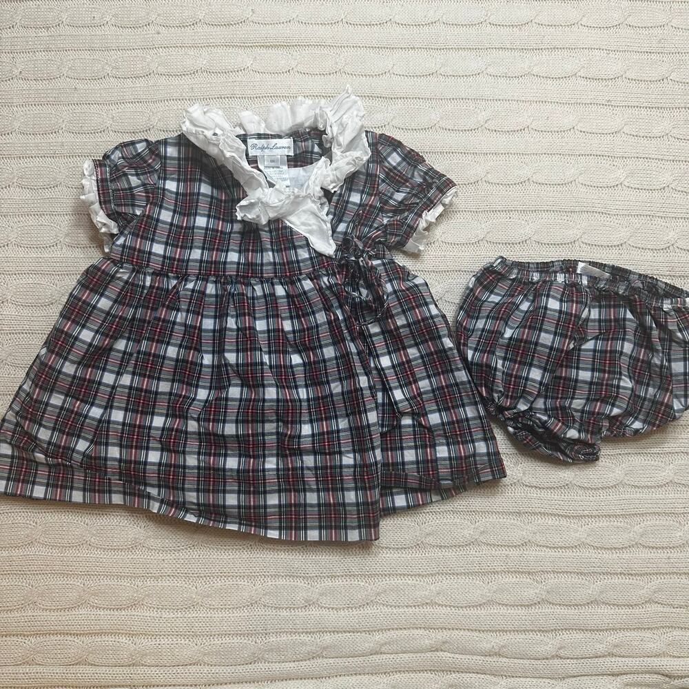Ralph Lauren Plaid Wrap Dress sz 6 m